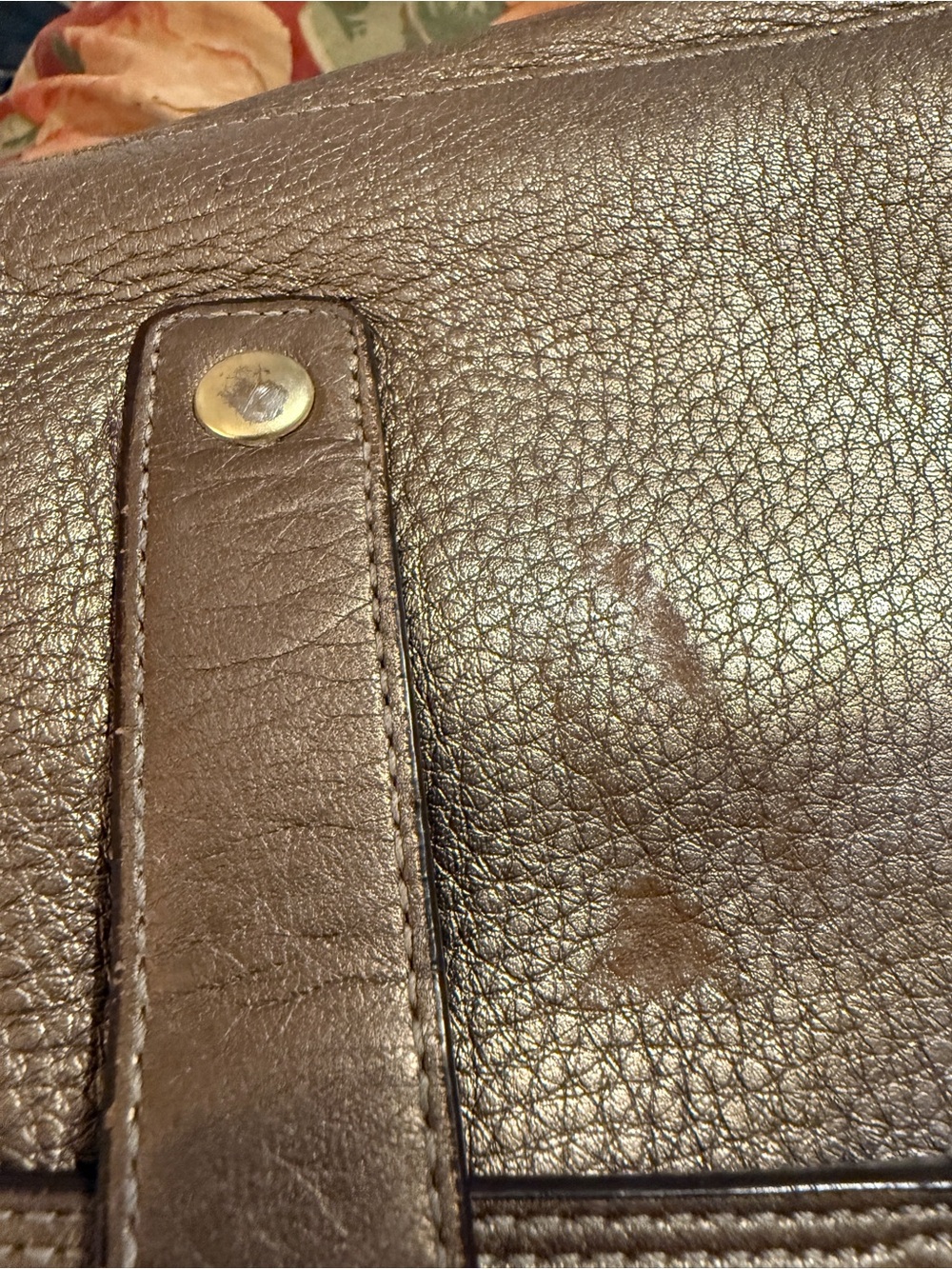 Coach Bronze Leather Shoulder Handbag with Gold Hardware - Picture 7 of 13